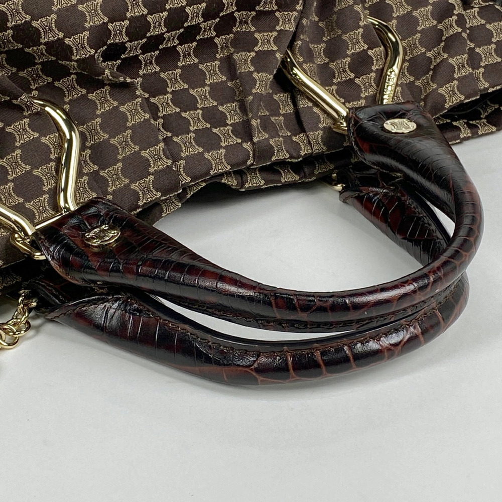 Celine Macadam shoulder bag handbag canvas brown - Picture 4 of 5